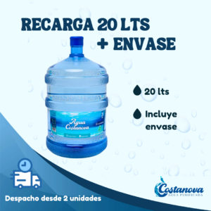 Recarga Agua 20 Lts (Incluye envase)